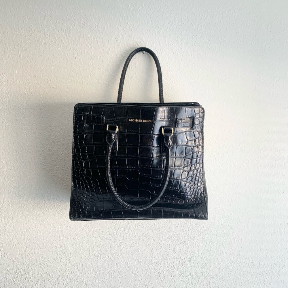 Michael Kors Dillan Embossed Leather Satchel Handbag